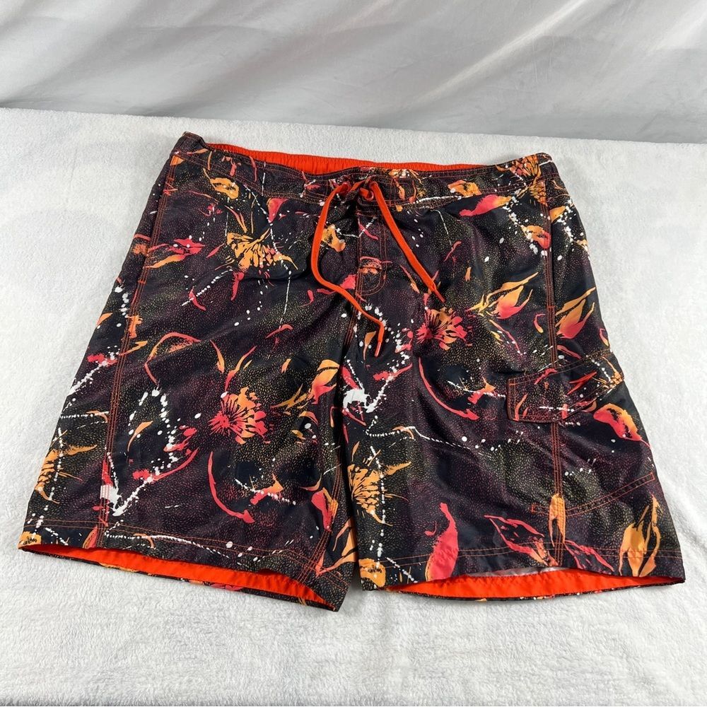 Mens Speedo Orange Water Shorts Swim Trunks 0599